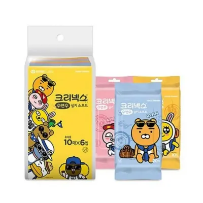 휴대용 물티슈 10매 6개입 미니 외출용 여행 외출 위생