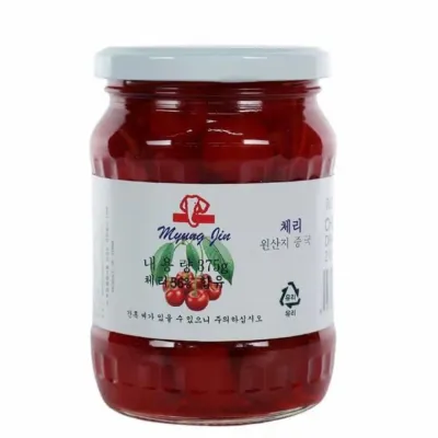 명진 체리 꼭지O 375g 절임체리 체리병조림 꼭지체리