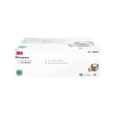 솔벤텀)종이반창고(MICROPORE)살색 1533-1(1인치)/1BOX(12개)