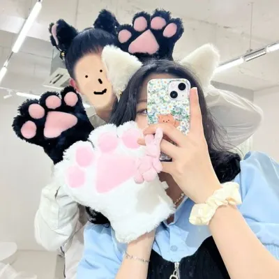 고양이귀머리띠 고양이코스튬 손발바닥장갑 동물 파티 코스 프레 헤어밴드 운동머리띠 세안