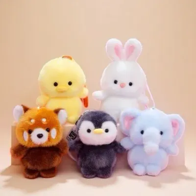 래서판다인형 귀여운 몽몽 토끼 코끼리 장식 봉제 인형 너구리 가방 장식 열쇠고리 인형