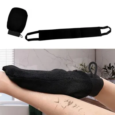 올 블랙 색상 편하고 부드러운 때 장갑 롱 타월 택1 목욕 용품 샤워 타올 수영장
