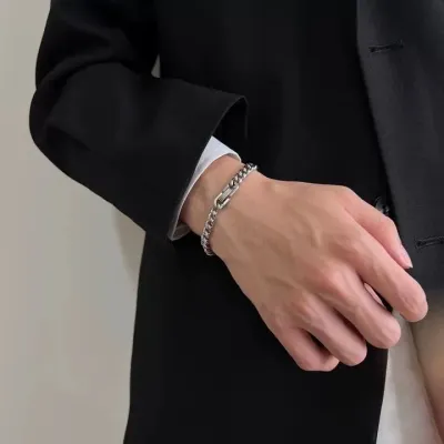 남녀공용 남성팔찌 버클 체인 슬림핏 팔찌