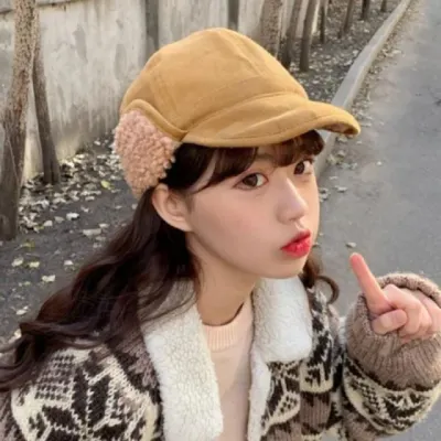 여성 뽀글이 귀달이 모자 겨울 방한 귀도리 방울 모자 안감 포함