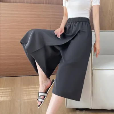여름 긴 치마 바지 여성 와이드 팬츠 시원한 쿨 바지