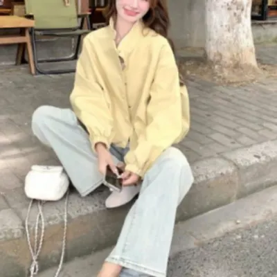 여성 아우터 루즈핏 집업 봄가을 간절기 재킷 하이넥 바람막이