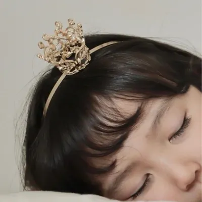 키즈 티아라 머리띠 어린이 왕관 헤어밴드 2col