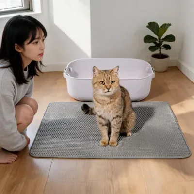 고양이 모래 화장실 발판 사막화 방지 거실 앞 현관 애견 카페 유아 놀이방 집사
