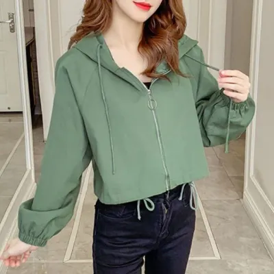 여성 크롭 숏 바람막이 자켓 점퍼 크롭자켓 여자숏자켓