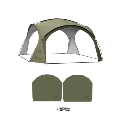 돔쉘터 8-10인용 야외텐트(카키)(가림막포함)