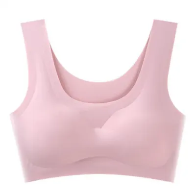 여성 노와이어 햄라인 U넥 심리스 브랜드패션 숄더 와이드