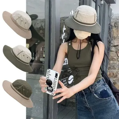 배색 아웃도어 사파리햇