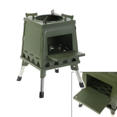 접이식 화목난로 바베큐 난방 불멍 요리 캠핑 화로 26x34 카키 알콜 가정용 벽난로