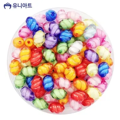 유니아트 5000 모양비즈 50번 투명 이중 구슬 (골뱅이) (P0000CVK)