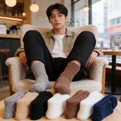 남성용 수면양말 발목 동계 겨울철 방한 실내용 거실 생활용품 보온