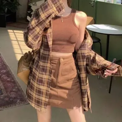 카라셔츠 오버핏 체크남방 데일리 셔츠 CPZM 폴리