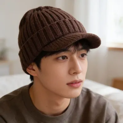 왕골지비니 니트 짜임새 데일리 비니 모자 겨울 캠핑 등산 야외 활동 방한 용품