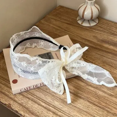로맨틱 레이스 머리띠 헤어밴드 셀프 웨딩 사진소품 셀프웨딩 앞머리 스톤장식 브라이덜샤워 드레스 여자