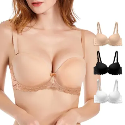 레이스 뽕브라 처진가슴 볼륨업 반컵 와이어 속옷 3컬러