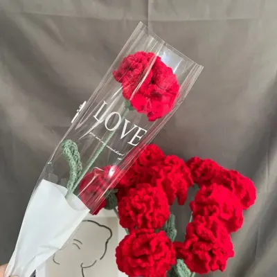 뜨개질 카네이션 조화 어버이날 꽃 화분