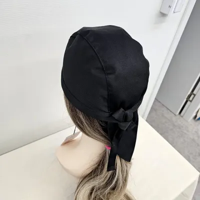 블랙 두건 요리사 모자 식당 작업모 위생모