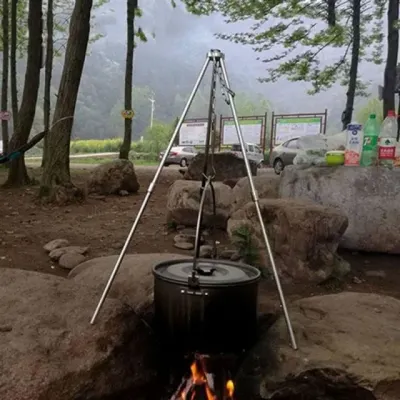 캠핑 그릴 삼각대 바베큐 더치오븐 삼발이 오븐 삼각대 화로대 냄비걸이 불멍 화로대 바베큐