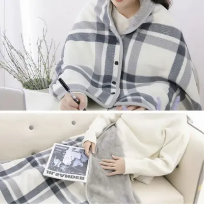 담요 잠옷 무릎 수면 어깨 치마 극세사 단추 담요 융털 똑딱이 이불