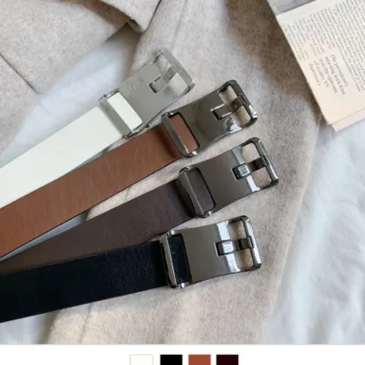 캐주얼 벨트 소가죽 배색 사각 버클 데일리 남녀 공용 남자 정장 슬랙스 청바지 면바지