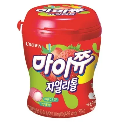 크라운 마이쮸 용기 자일리톨 딸기 110g