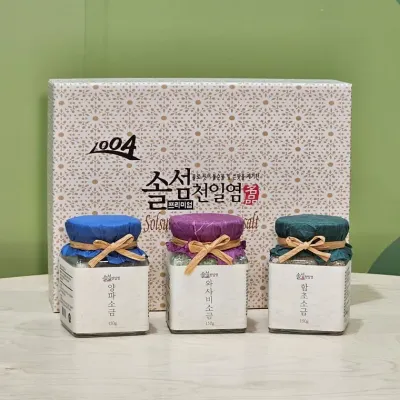 Premium 국내산 신안 천일염 3종 선물세트 1개 gift set