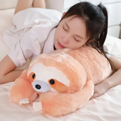 나무늘보인형 귀여운 엎드린 자세의 털복숭이 나무늘보 인형 멍한 코알라 인형 잠자는 베개