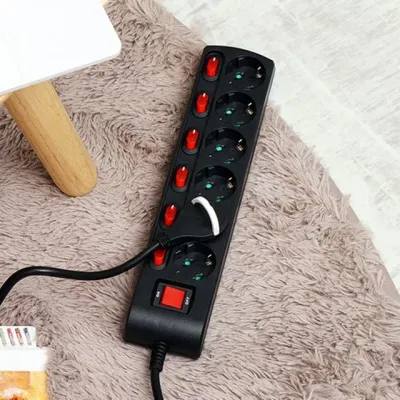 과부하차단 고용량 안전 개별스위치 콘센트 접지 6구 멀티탭 안전한 멀티콘센트