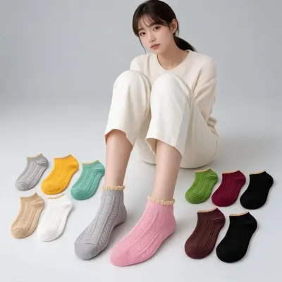 골지 프릴 양말 10켤레 봄 가을 데일리 출근룩 교복 등교룩 잡화 10컬러