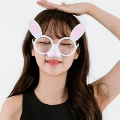 토끼 파티 안경 토끼 분장 안경 코믹 재미 할로윈 생일 플라스틱 어린이 이벤트 코스튬 안경테 귀여운