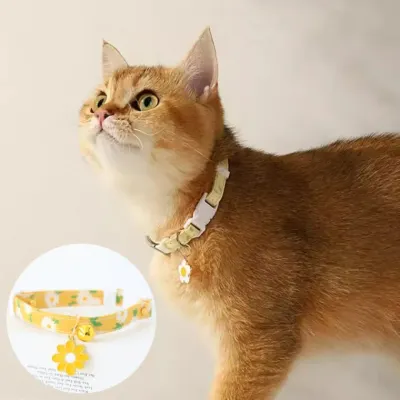 고양이 소형견 방울 목걸이 반려동물 꽃목줄 인식표