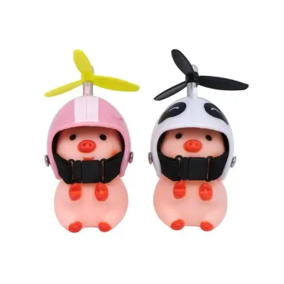 헬멧 돼지 액세서리 오토바이 프로펠러 인형 귀여운