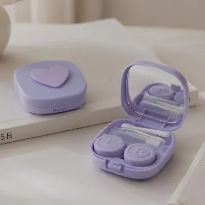 [싸더라] 올인원 하트 렌즈케이스 렌즈보관함 휴대용 렌즈통 간편휴대 여행용