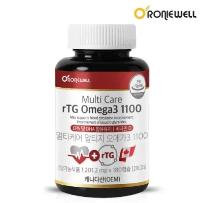 로니웰 멀티케어 알티지 오메가3 1100 (1201.2mg x 180캡슐)