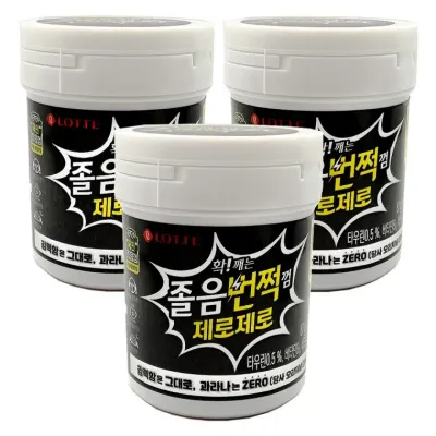 롯데 졸음번쩍껌 제로제로 용기 87g x 3개