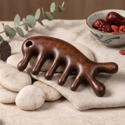 박달나무 괄사 두피 마사지기 원목 얼굴 턱선 목 종아리