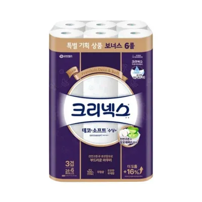 크리넥스 데코앤소프트 수딩플러스 3겹 화장지 30롤