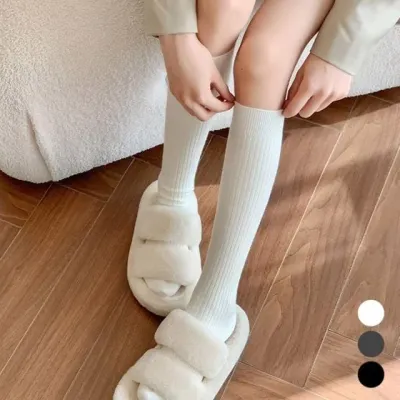 기본 골지 스타일 밴딩 깔끔 데일리 니삭스 여자 양말 두꺼운양말 오버 겨울 코디 골지 여성 패션