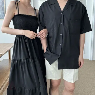 남녀 커플 비치웨어 허니문커플룩 썸머룩 커플세트