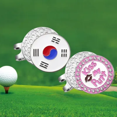 국기 스타일 골프 볼마커 자석형 햇클립 모자 소품