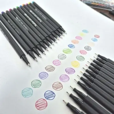 얇은 24색 0.4mm 마카펜 번짐없는 그리기 학원 화방 행사 학교 데일리에 마카 공방 학용품 미술
