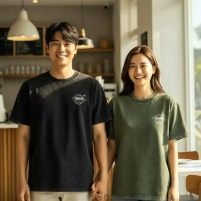 커플 반팔티셔츠 남녀공용 빈티지 피그먼트 3컬러