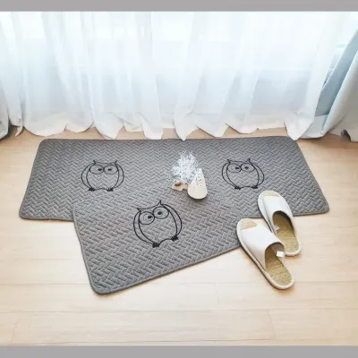 [쓰리몰] 순면퀼팅 악어&부엉이 욕실 현관 발매트/ 거실 싱크대 주방매트