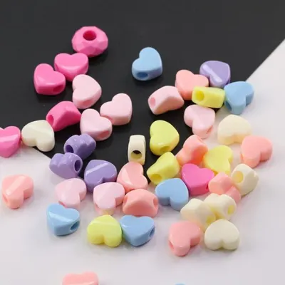 컬러하트 비즈 diy 팔찌 키링미니어처 열쇠고리 만들기 재료 백참 악세사리 가방 꾸미기 백참 키홀더10개