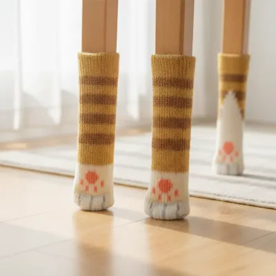 고양이 발바닥 의자 다리 커버 소음 방지 캡 그레이