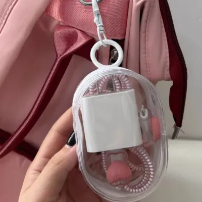 에그 투명 PVC 파우치 에어팟 버즈 케이스 코인펄스 동전지갑 백참 키링